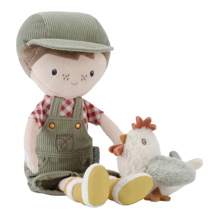 Little Dutch Little Dutch Cuddle Doll Farmer Jim with Chicken 35cm