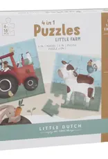 Little Dutch Little Dutch Little Farm 4 in 1 Puzzles