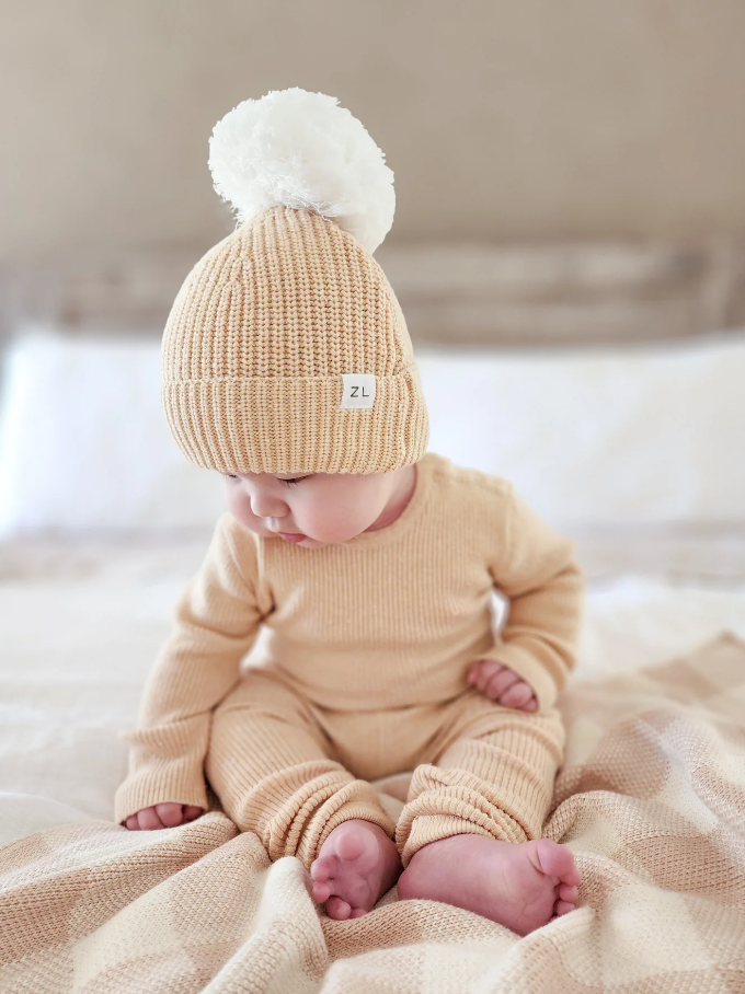 Ziggy Lou Ziggy Lou Beanie Sand Fleck/Milk 3-5Y