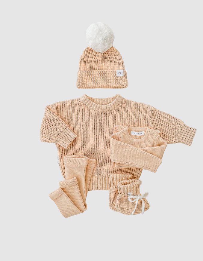 Ziggy Lou Ziggy Lou Beanie Sand Fleck/Milk 3-5Y