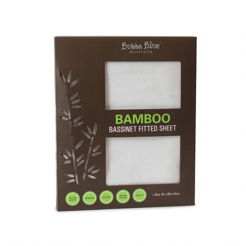 Bubba Blue Bubba Blue Bamboo White Bassinet Fitted Sheet