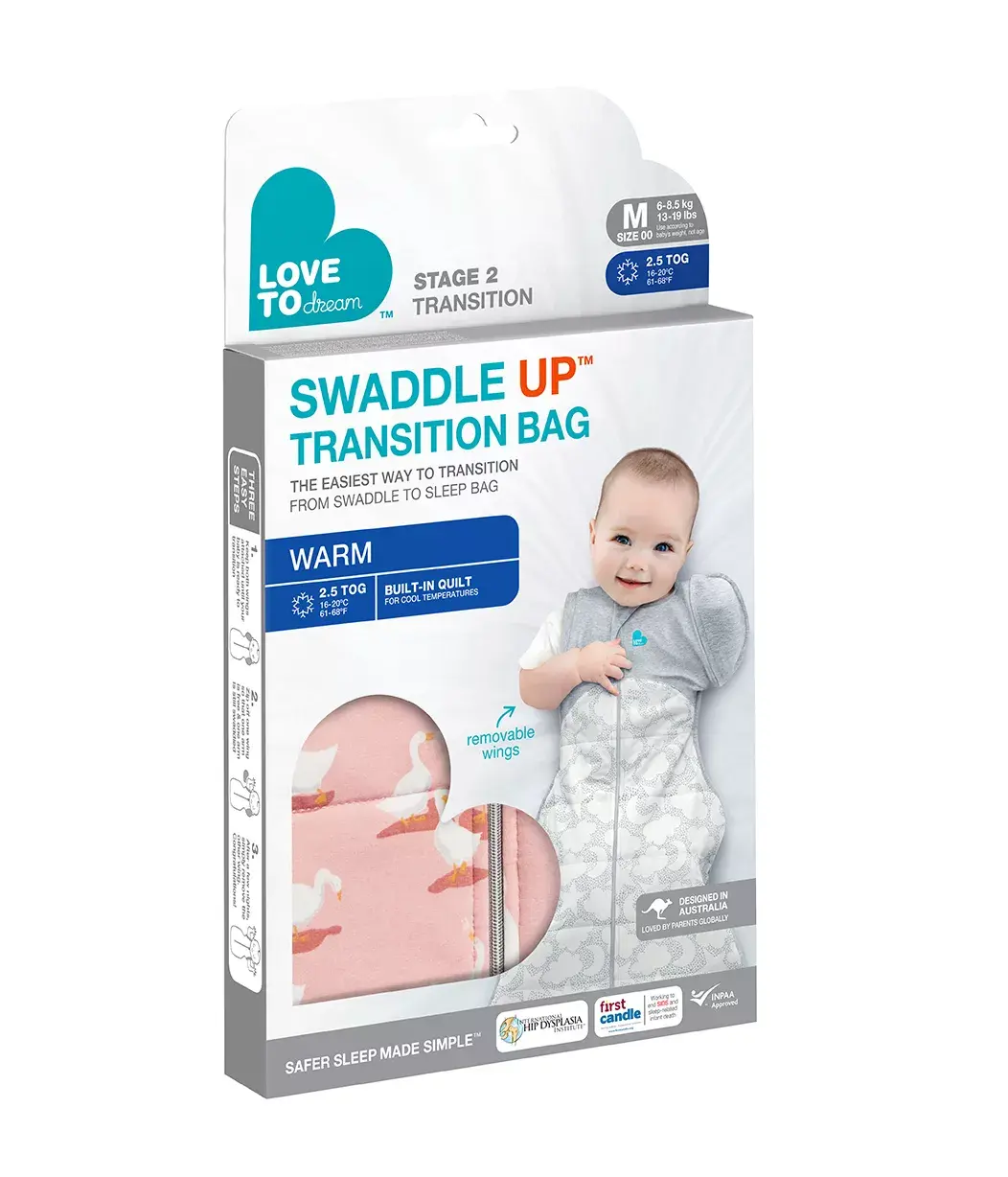 Love To Dream Love To Dream Swaddle Up™ Transition Bag Warm 2.5 Tog - Dusty Pink - Silly Goose