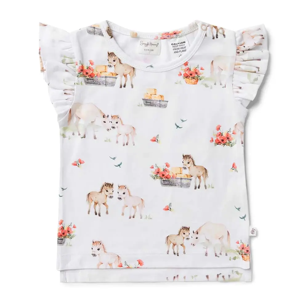Snuggle Hunny Kids Snuggle Hunny Pony Pals Organic T-Shirt with Frill