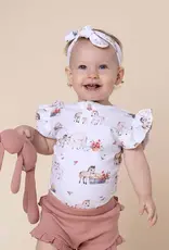 Snuggle Hunny Kids Snuggle Hunny Pony Pals Short Sleeve Organic Bodysuit with Frill