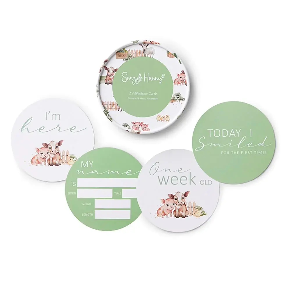 Snuggle Hunny Kids Snuggle Hunny Farm & Mint Reversible Milestone Cards