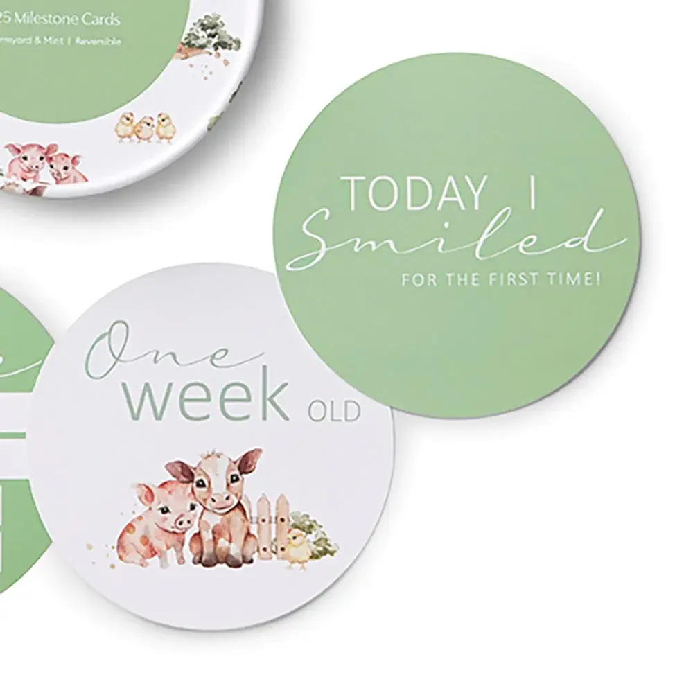 Snuggle Hunny Kids Snuggle Hunny Farm & Mint Reversible Milestone Cards