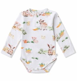 Snuggle Hunny Kids Snuggle Hunny Farm Long Sleeve Organic Bodysuit