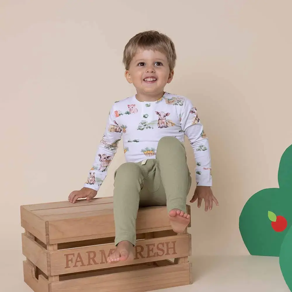 Snuggle Hunny Kids Snuggle Hunny Farm Long Sleeve Organic Bodysuit