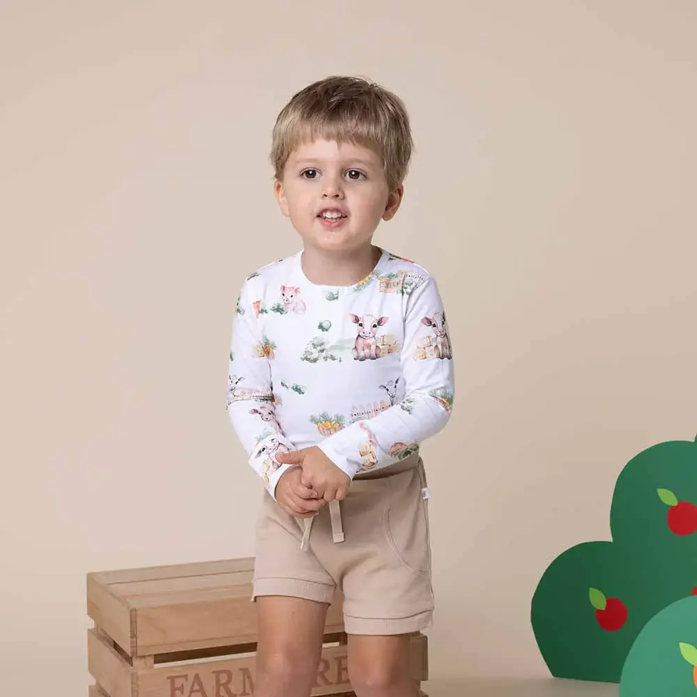 Snuggle Hunny Kids Snuggle Hunny Farm Long Sleeve Organic Bodysuit