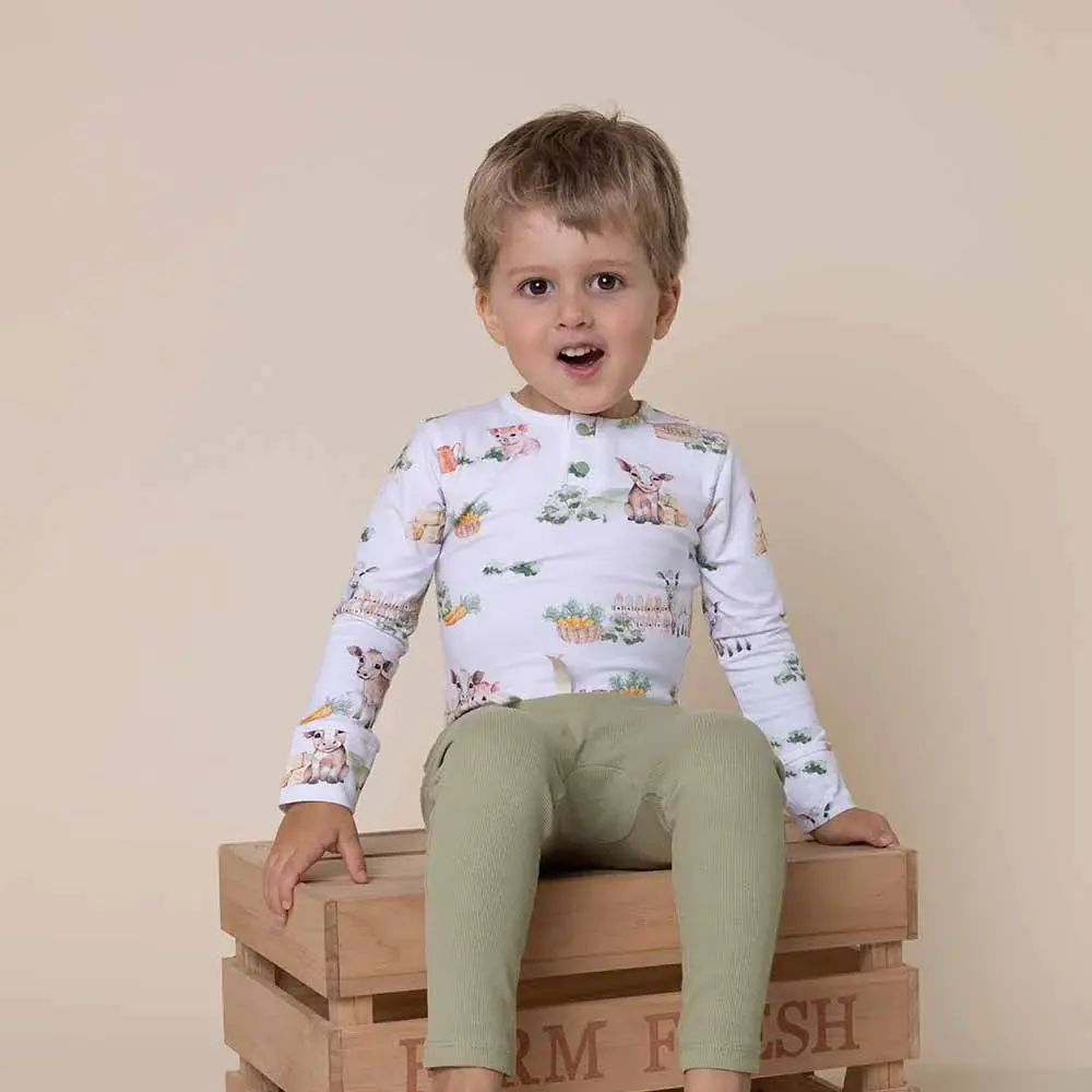 Snuggle Hunny Kids Snuggle Hunny Farm Long Sleeve Organic Bodysuit