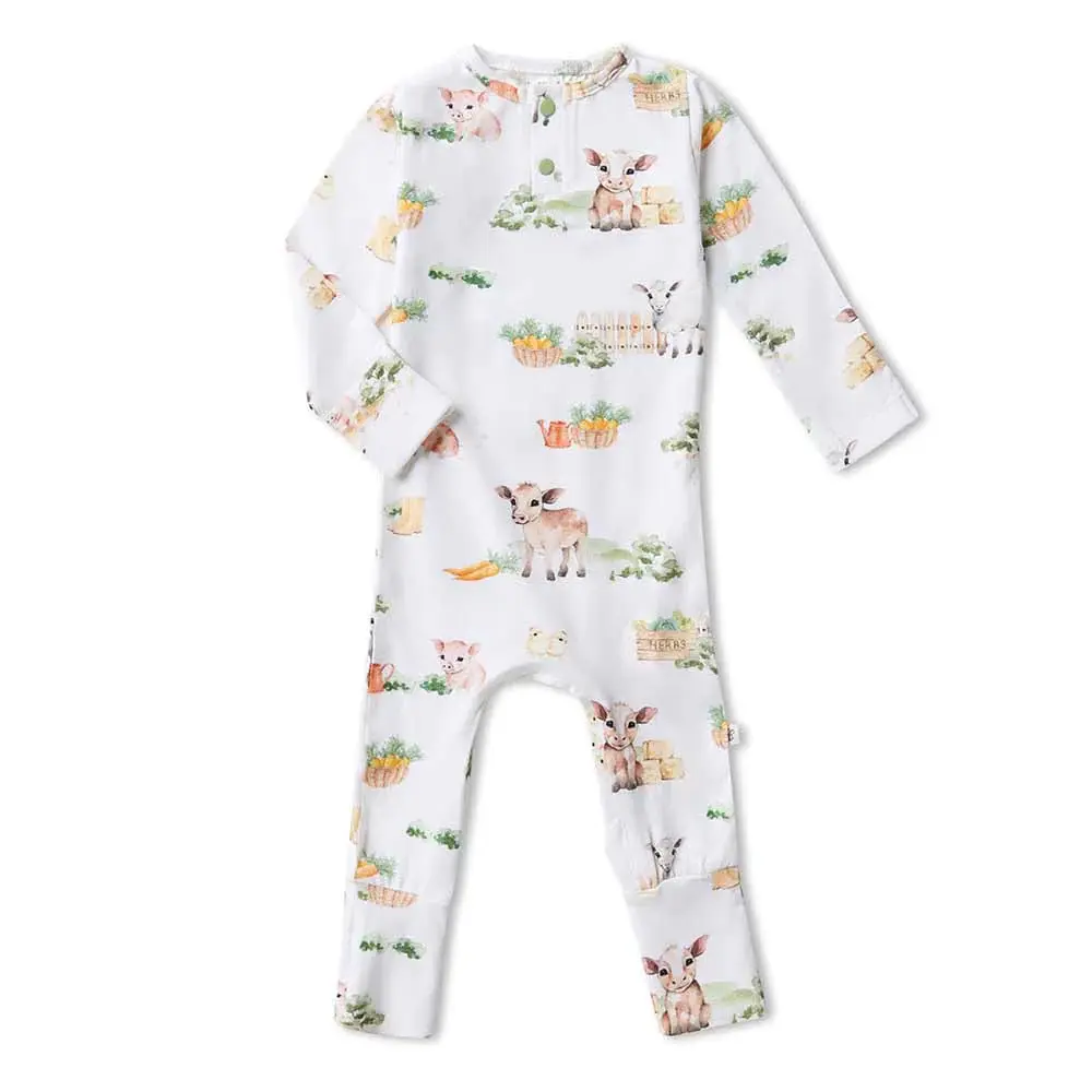 Snuggle Hunny Kids Snuggle Hunny Farm Organic Growsuit