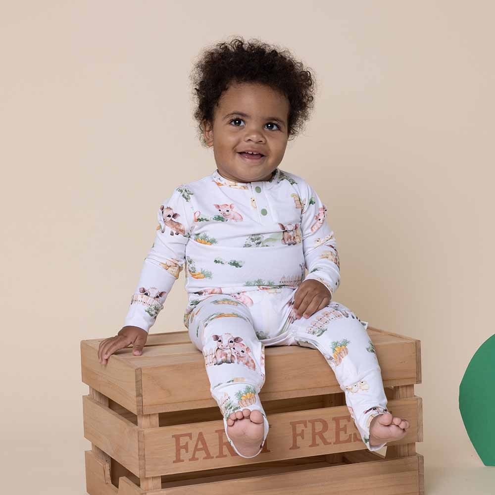 Snuggle Hunny Kids Snuggle Hunny Farm Organic Growsuit