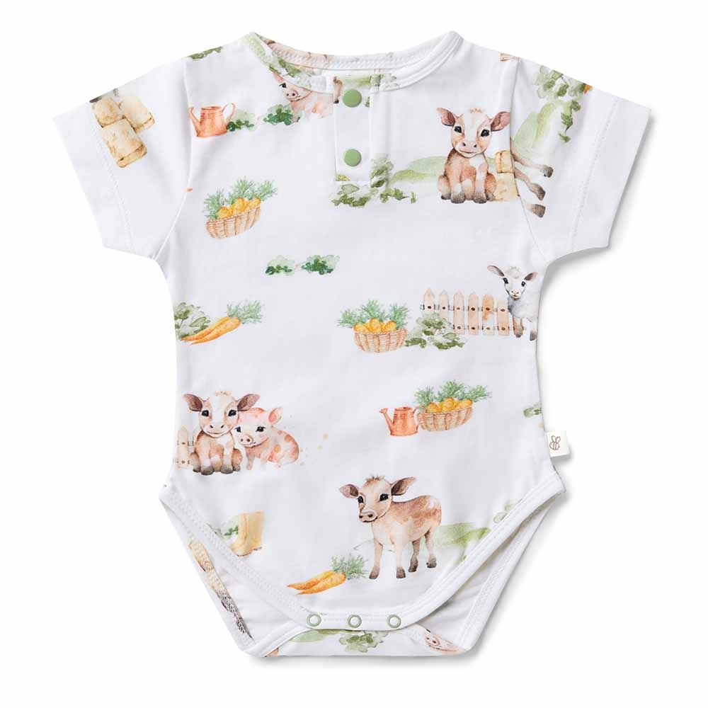 Snuggle Hunny Kids Snuggle Hunny Farm Short Sleeve Organic Bodysuit