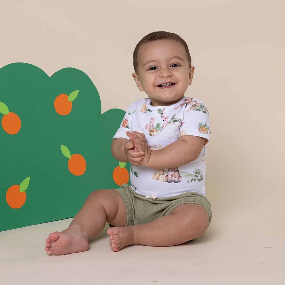 Snuggle Hunny Kids Snuggle Hunny Farm Short Sleeve Organic Bodysuit