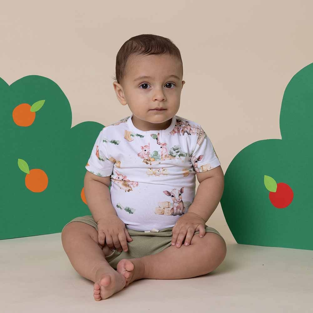 Snuggle Hunny Kids Snuggle Hunny Farm Short Sleeve Organic Bodysuit