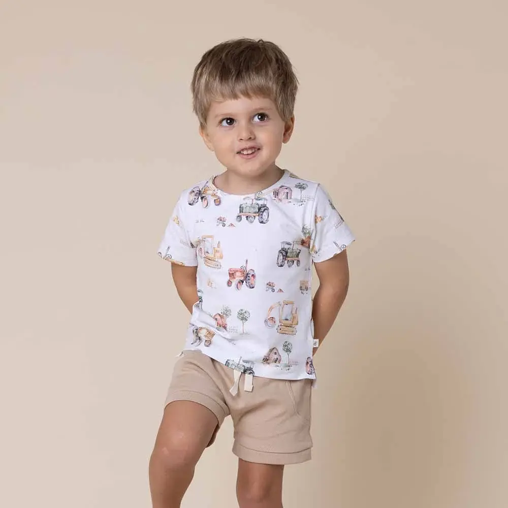 Snuggle Hunny Kids Snuggle Hunny Diggers & Tractors Organic T-Shirt
