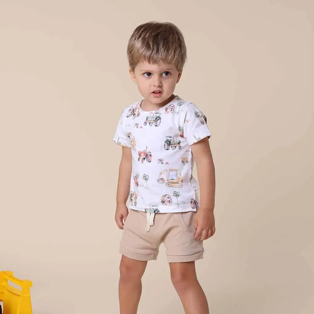 Snuggle Hunny Kids Snuggle Hunny Diggers & Tractors Organic T-Shirt