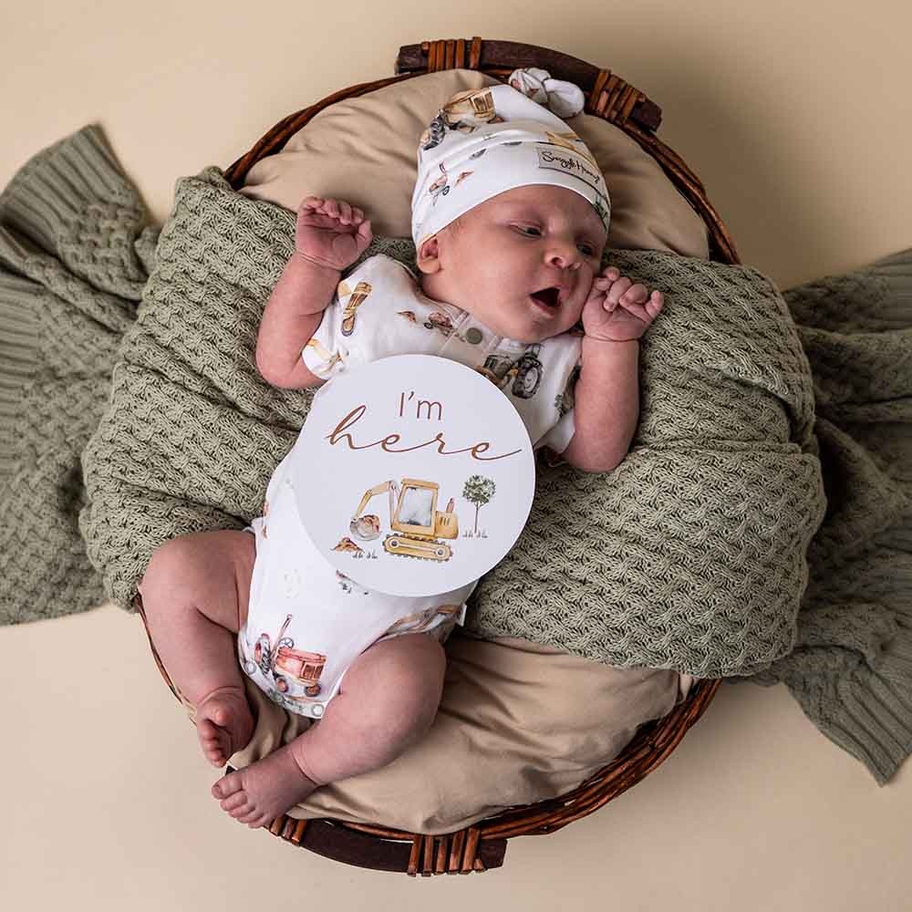 Snuggle Hunny Kids Snuggle Hunny Diggers & Tractors Short Sleeve Organic Bodysuit