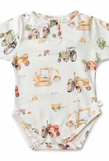 Snuggle Hunny Kids Snuggle Hunny Diggers & Tractors Short Sleeve Organic Bodysuit