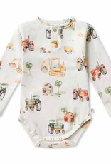Snuggle Hunny Kids Snuggle Hunny Diggers & Tractors Long Sleeve Organic Bodysuit