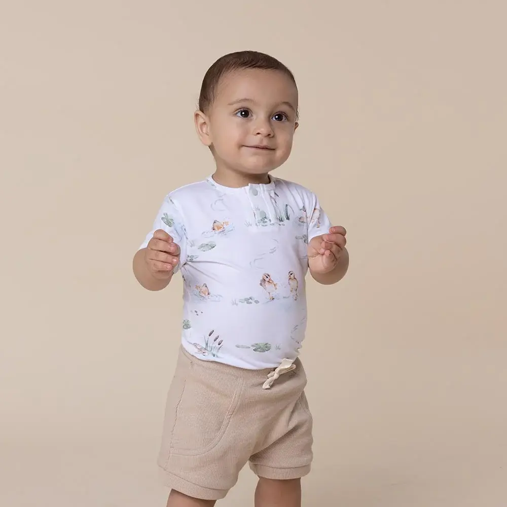 Snuggle Hunny Kids Snuggle Hunny Duck Pond Short Sleeve Organic Bodysuit
