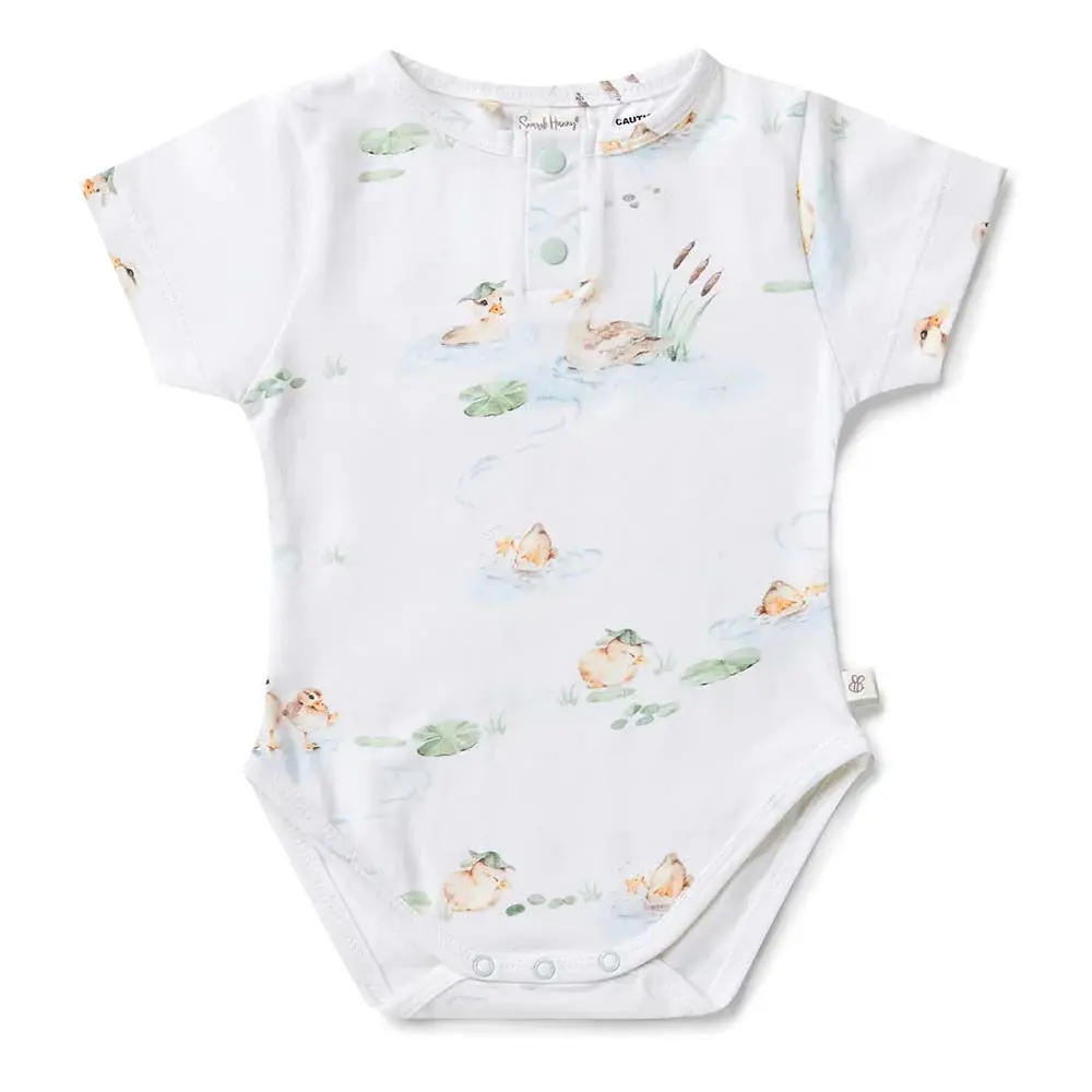 Snuggle Hunny Kids Snuggle Hunny Duck Pond Short Sleeve Organic Bodysuit