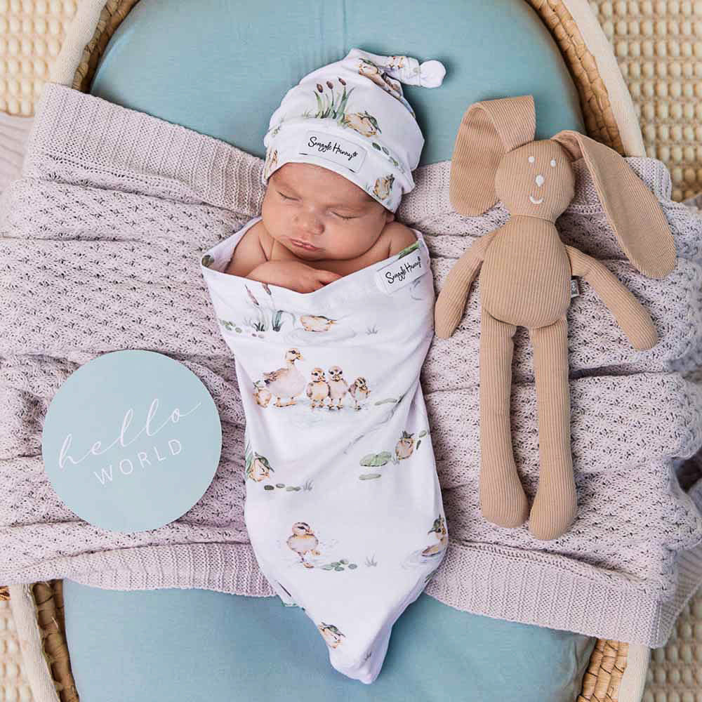 Snuggle Hunny Kids Snuggle Hunny Duck Pond Organic Snuggle Swaddle & Beanie Set