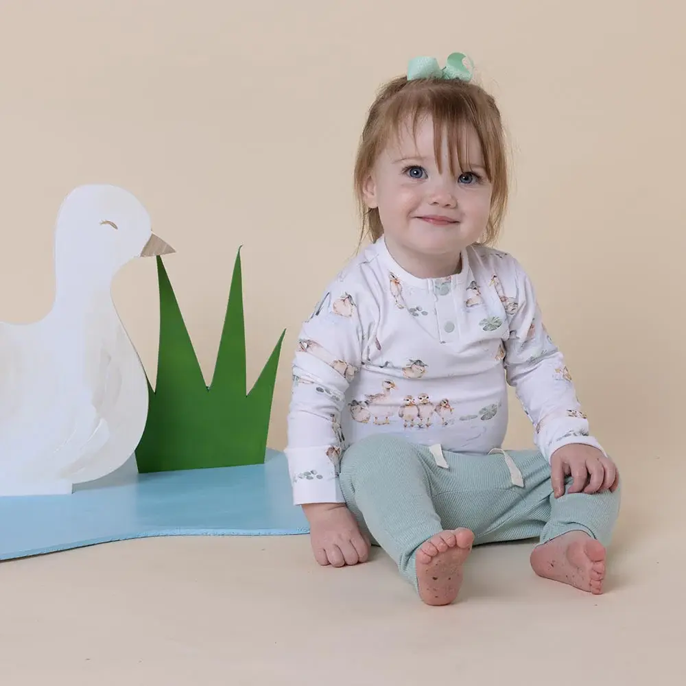 Snuggle Hunny Kids Snuggle Hunny Duck Pond Long Sleeve Organic Bodysuit