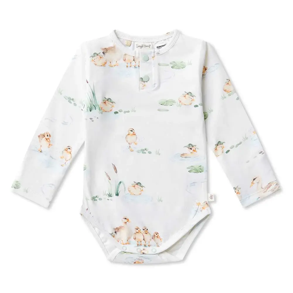 Snuggle Hunny Kids Snuggle Hunny Duck Pond Long Sleeve Organic Bodysuit