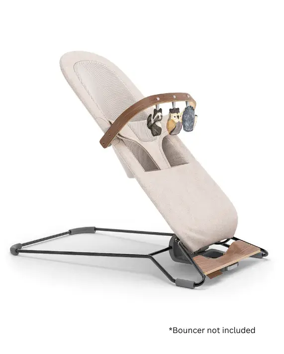 UPPABaby UPPAbaby Mira Bouncer Forest Fun Toy Bar – Grey | Walnut Wood
