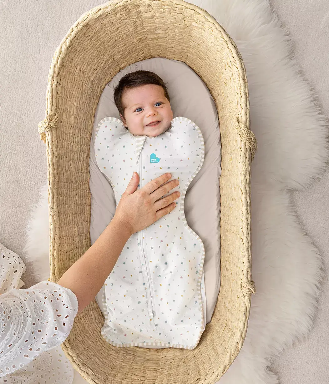 Love To Dream Love To Dream Cotton Swaddle UP Organic Lite 0.2 Tog White - Starlight