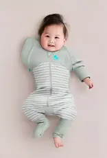 Love To Dream Love To Dream Cotton Swaddle UP Transition Suit Lite 0.2Tog Stripe Olive