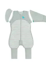 Love To Dream Love To Dream Cotton Swaddle UP Transition Suit Lite 0.2Tog Stripe Olive