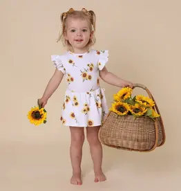 Snuggle Hunny Kids Snuggle Hunny Sunflower Short Sleeve Organic Dress