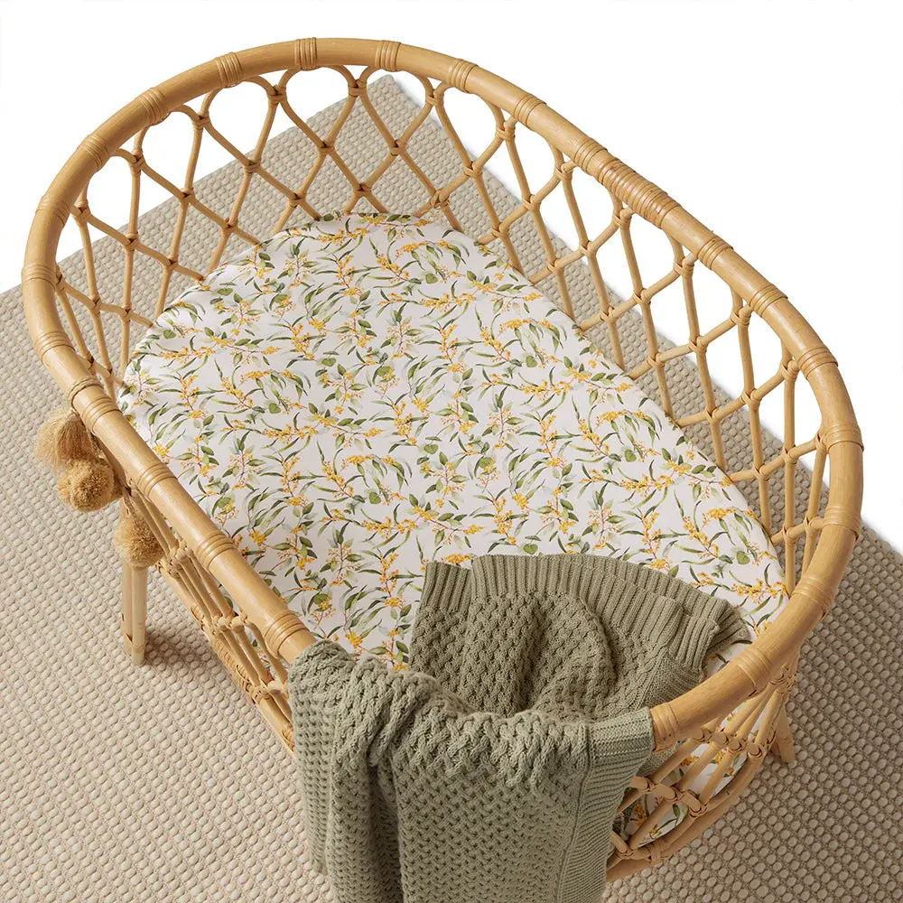 Snuggle Hunny Kids Snuggle Hunny Golden Wattle Organic Bassinet Sheet / Change Pad Cover