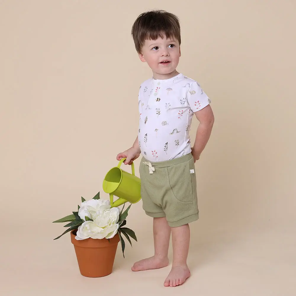 Snuggle Hunny Kids Snuggle Hunny Garden Friends Short Sleeve Organic Bodysuit