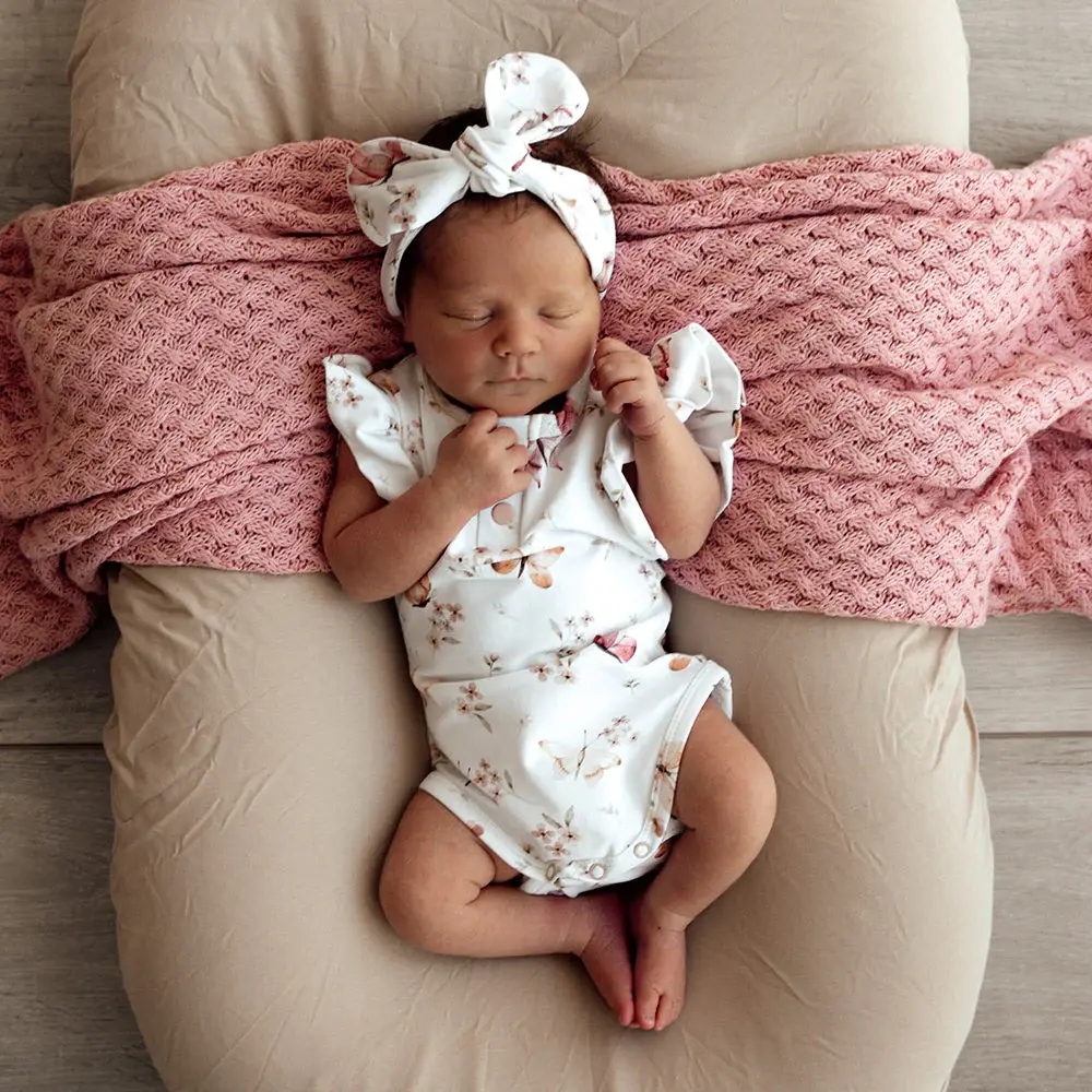 Snuggle Hunny Kids Snuggle Hunny Butterfly Short Sleeve Organic Bodysuit with Frill