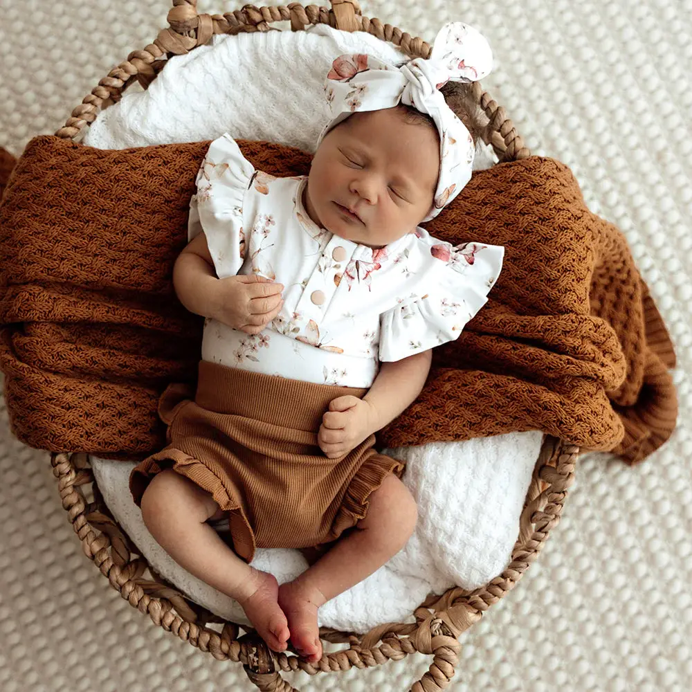 Snuggle Hunny Kids Snuggle Hunny Butterfly Short Sleeve Organic Bodysuit with Frill