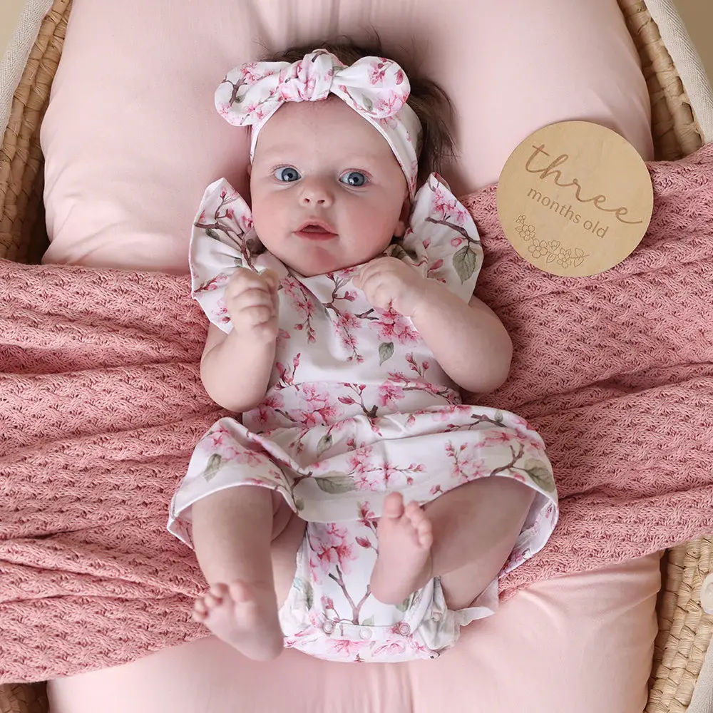 Snuggle Hunny Kids Snuggle Hunny Cherry Blossom Short Sleeve Organic Dress
