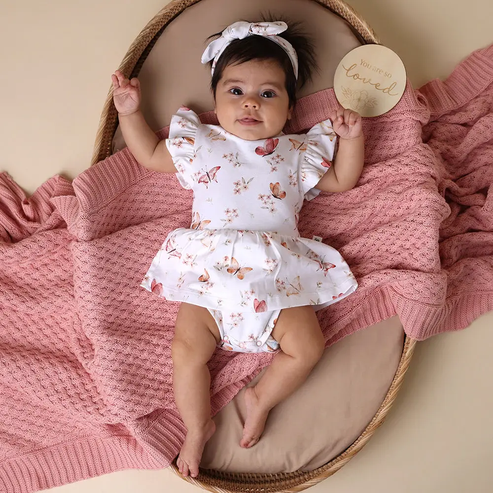 Snuggle Hunny Kids Snuggle Hunny Butterfly Short Sleeve Organic Dress