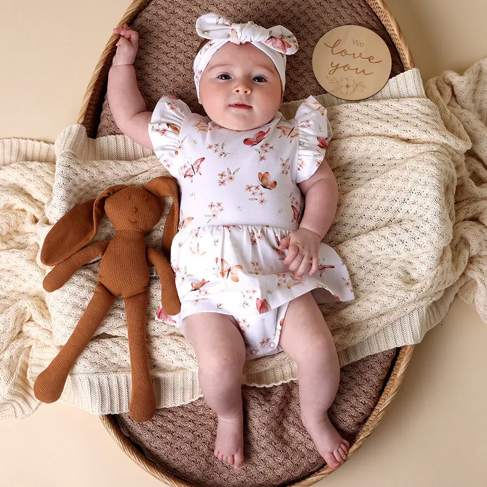 Snuggle Hunny Kids Snuggle Hunny Butterfly Short Sleeve Organic Dress