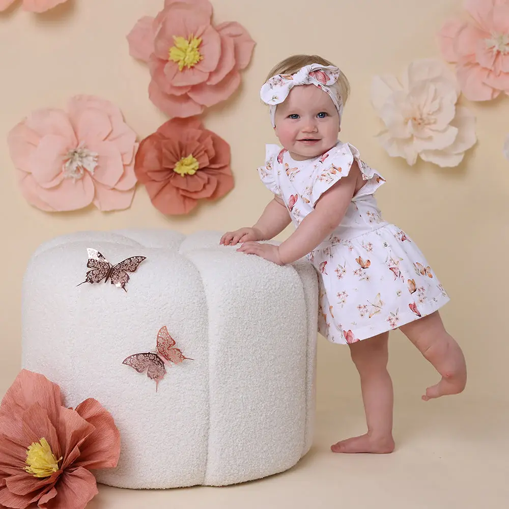 Snuggle Hunny Kids Snuggle Hunny Butterfly Short Sleeve Organic Dress