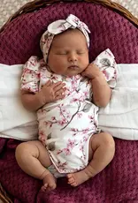 Snuggle Hunny Kids Snuggle Hunny Cherry Blossom Short Sleeve Organic Bodysuit with Frill