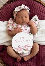 Snuggle Hunny Kids Snuggle Hunny Cherry Blossom Short Sleeve Organic Bodysuit with Frill