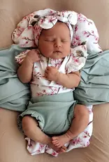 Snuggle Hunny Kids Snuggle Hunny Cherry Blossom Short Sleeve Organic Bodysuit with Frill