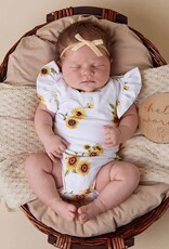 Snuggle Hunny Kids Snuggle Hunny Sunflower Short Sleeve Organic Bodysuit with Frill
