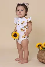 Snuggle Hunny Kids Snuggle Hunny Sunflower Short Sleeve Organic Bodysuit with Frill