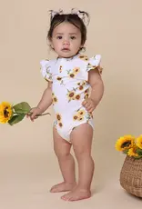Snuggle Hunny Kids Snuggle Hunny Sunflower Short Sleeve Organic Bodysuit with Frill