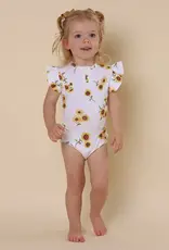 Snuggle Hunny Kids Snuggle Hunny Sunflower Short Sleeve Organic Bodysuit with Frill