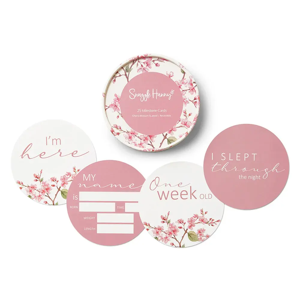 Snuggle Hunny Kids Snuggle Hunny Cherry Blossom & Jewel Reversible Milestone Cards